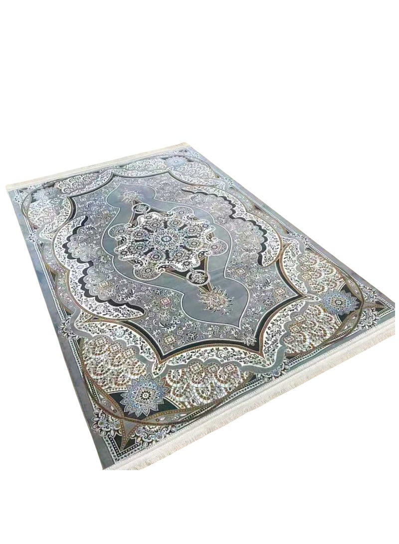 SMART HOME Large padded floor mat with a soft velvet surface and non-slip backing - Living room rug - Majlis rug - Lounge rug - Luxurious decorative rug - Elegant rug with modern patterns for living rooms and majlis - Size 300x200cm - Suitable for everyday use and entertaining - Image 5